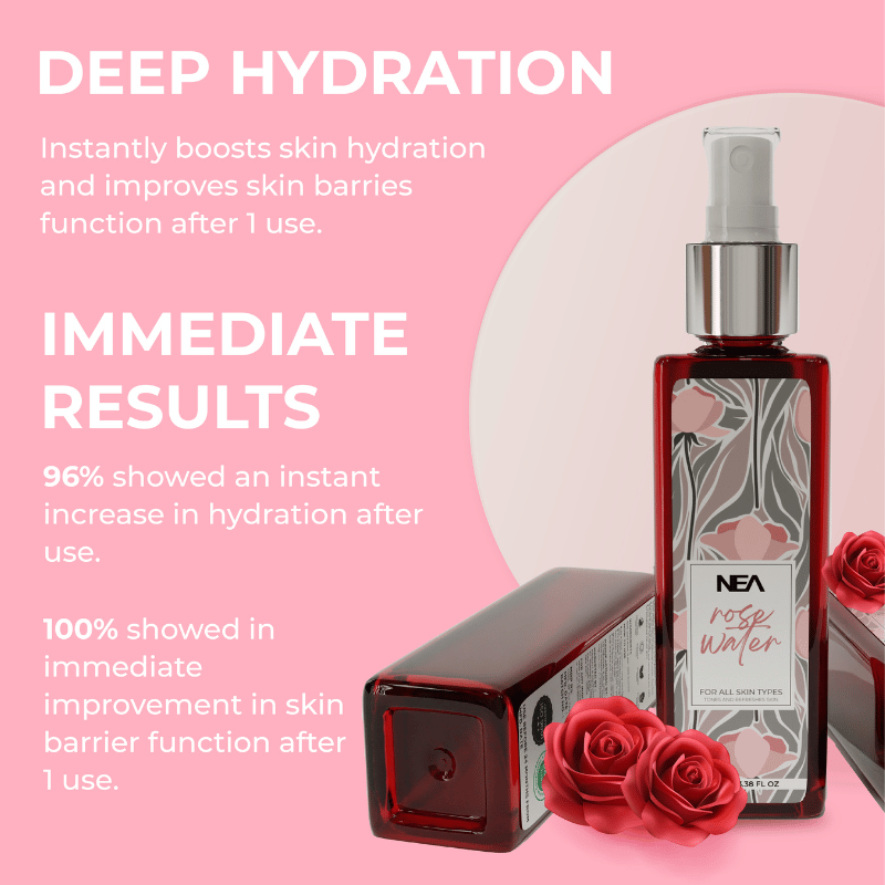 NEA Pure Rose Water (Gulab Jal) Toner - Natural & Anti-Inflammatory for Soothing & Hydrating Skin | 100ml