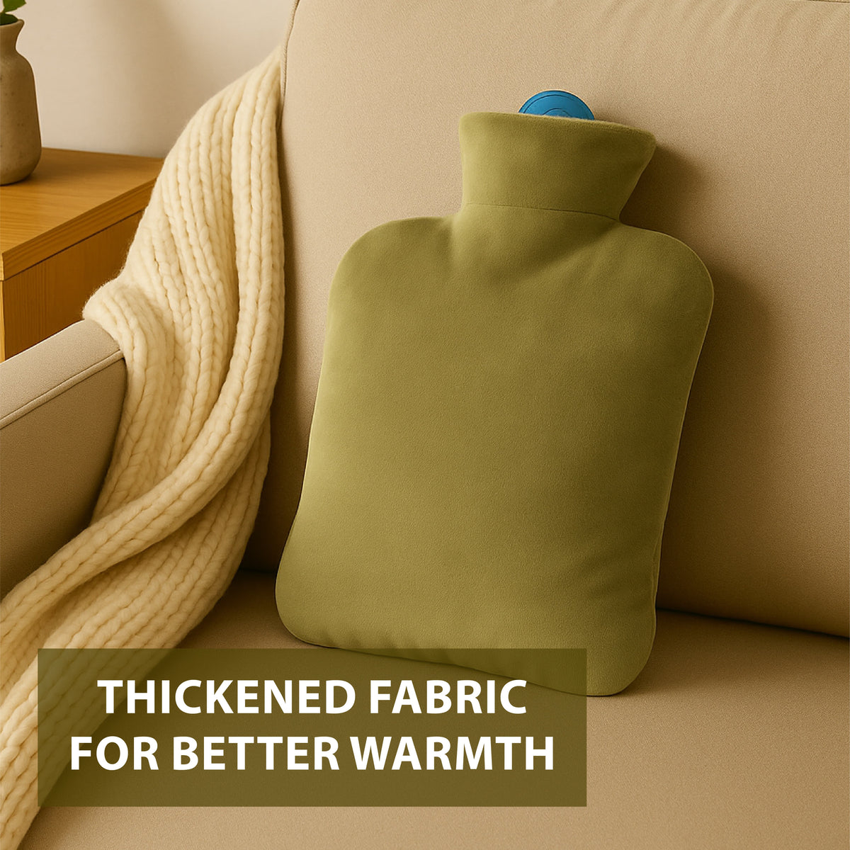 NEA Hot Water with Washable Velvet Soft Cover (2 Litre) | Leakproof Premium Bottle for Pain Relief & Winter Warmth