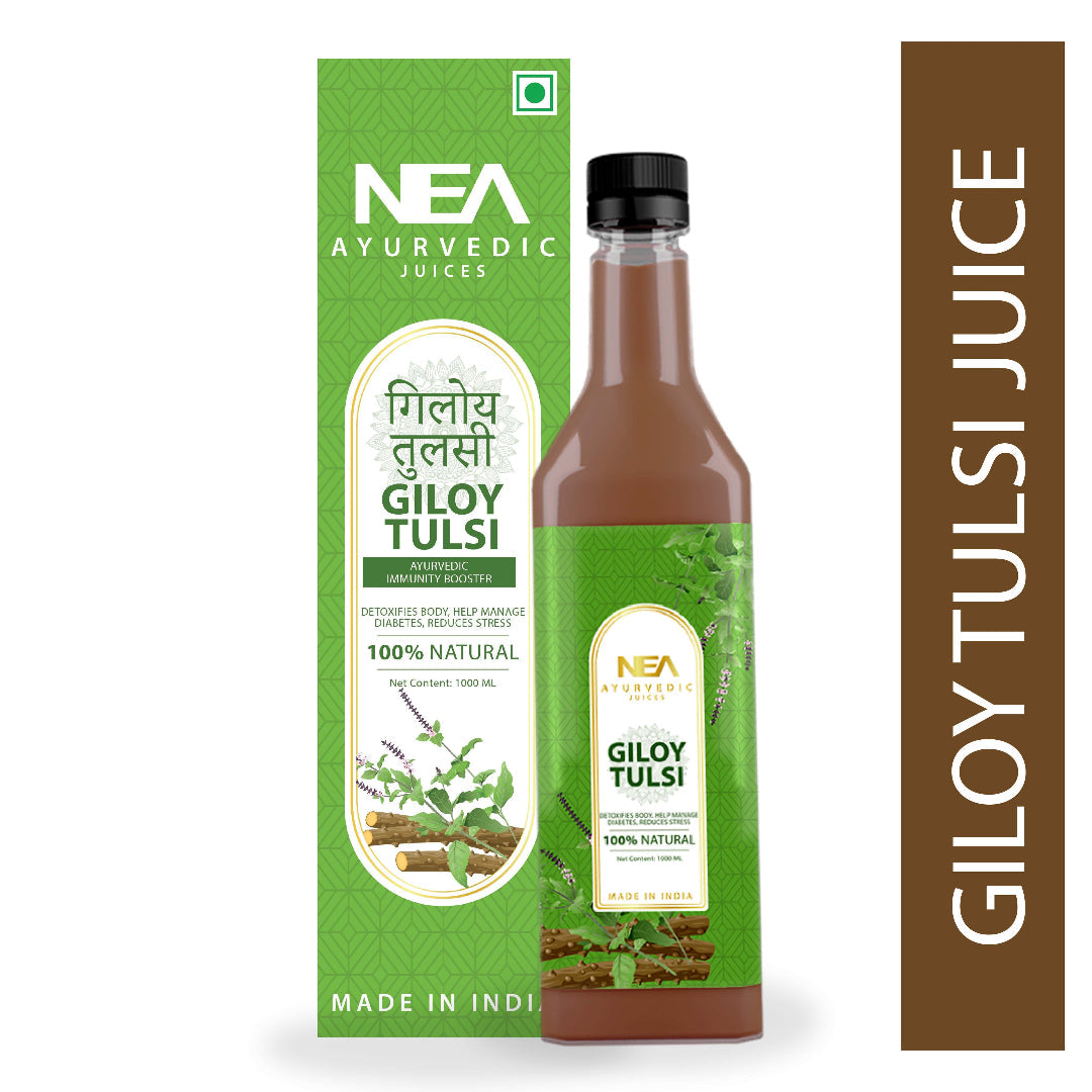 Nea آیورویدک تلسی گلائے جوس برائے قوت مدافعت، تناؤ میں کمی اور ڈیٹوکس (1000ML)