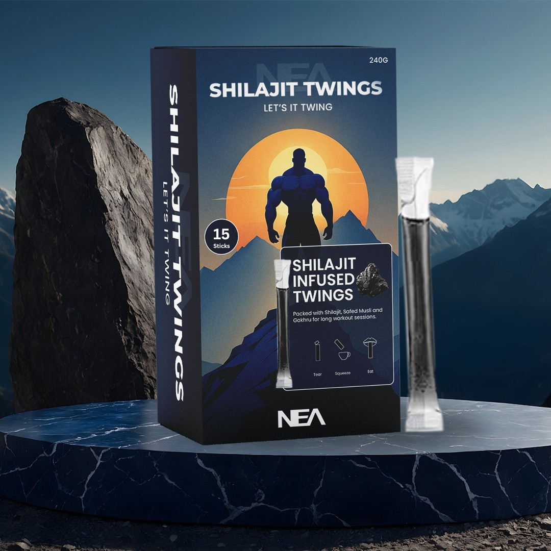 NEA Shilajit Twings - Shilajit، Safed Musli، اور Gokshura کے ساتھ توانائی پیدا کریں