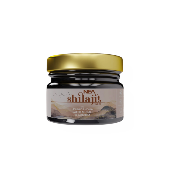 NEA शिलाजीत अश्वगंधा, गोखरू, सफेद मूसली के साथ 80% फुल्विक (15 ग्राम) के साथ