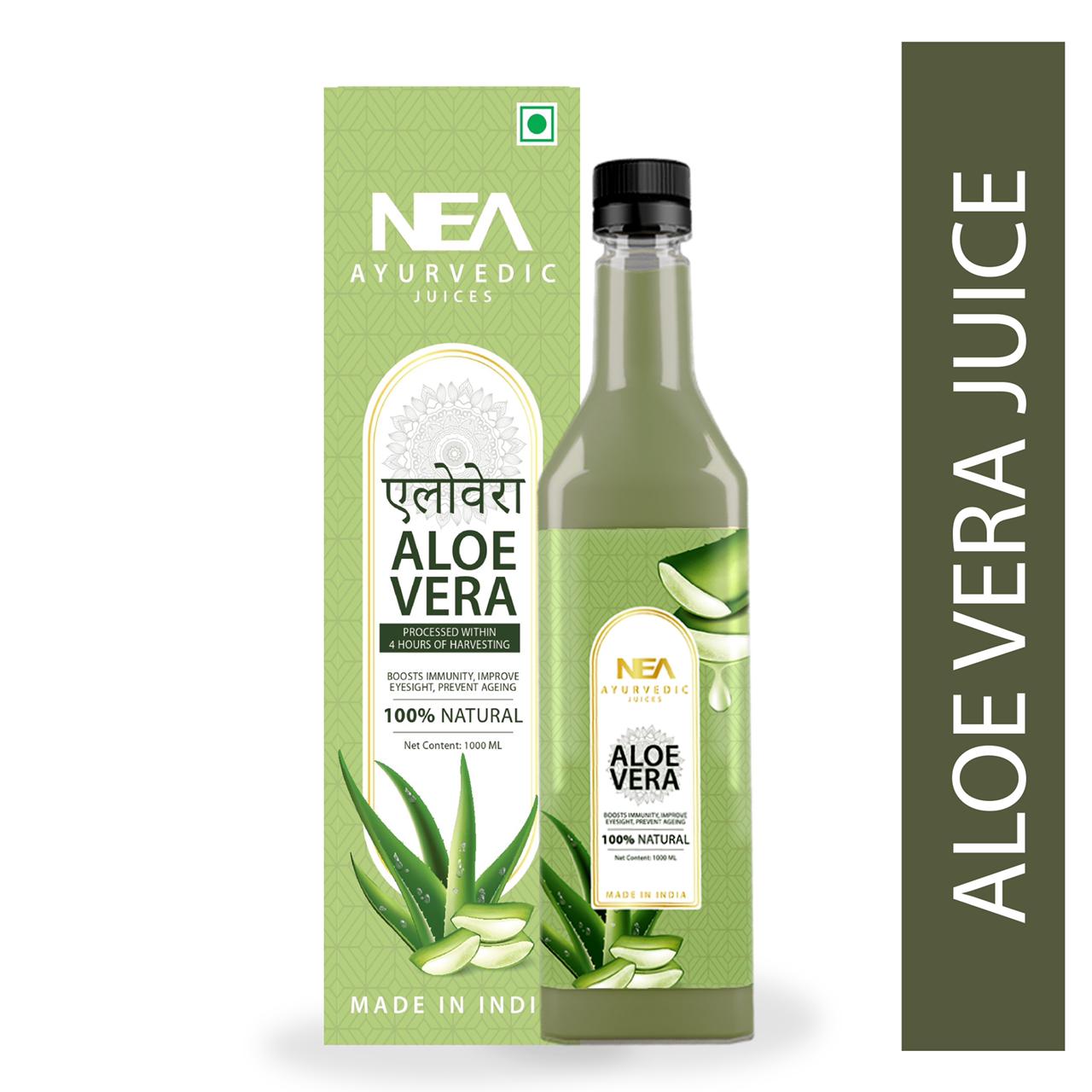 NEA Aloe Vera Ayurvedic Juice - Hydration, Healthy Skin, Hair, Anti-Aging (1000ml)