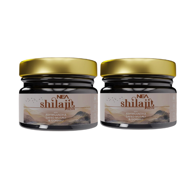 NEA शिलाजीत अश्वगंधा, गोखरू, सफेद मूसली के साथ 80% फुल्विक (15 ग्राम) के साथ