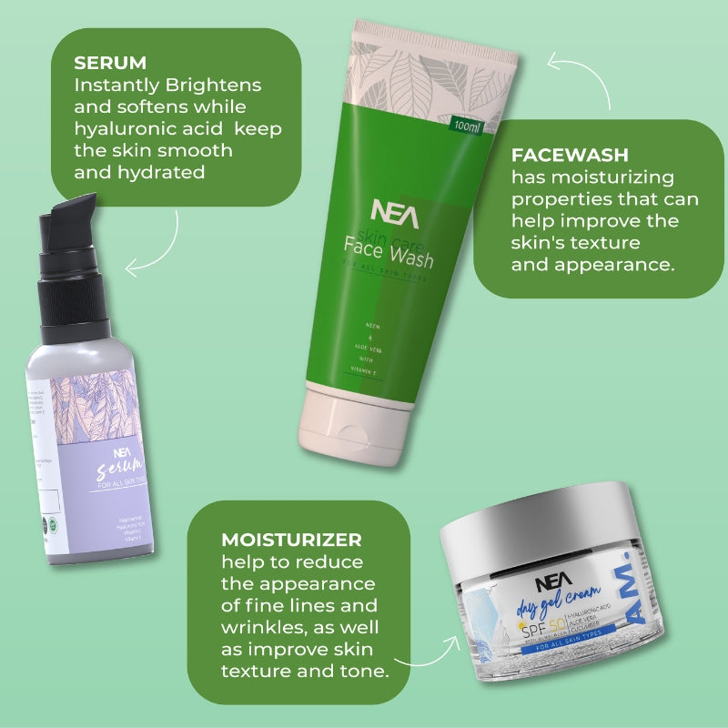 NEA Gift Kit For Everyday Skincare For Excess Oil Clearance, Balancing PH, Anti Tanning & Glow