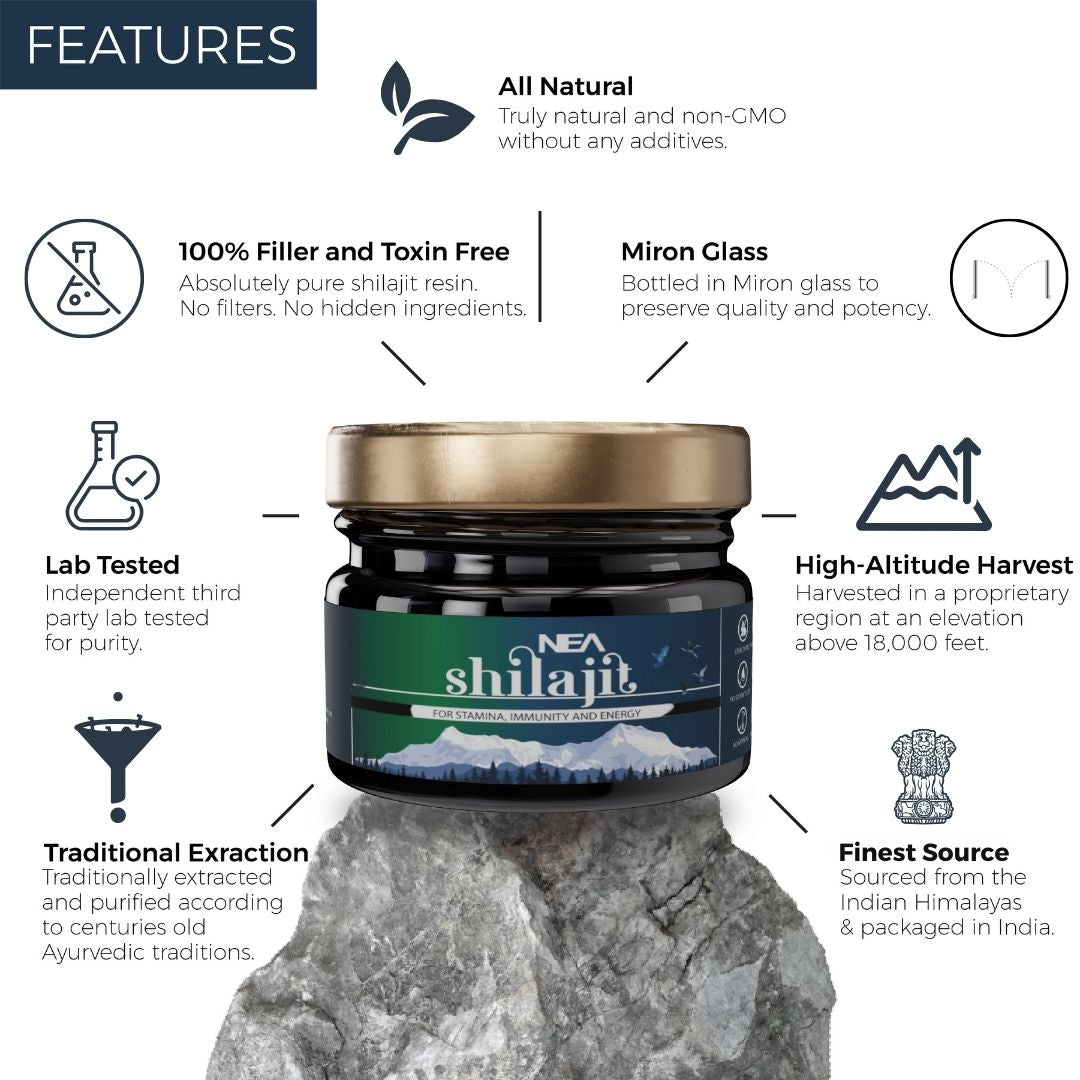 Nea Pure Shilajit: آپ کی توانائی کو بڑھانے، آپ کی قوت مدافعت کو بہتر بنانے اور مجموعی صحت کو فروغ دینے کا ایک قدرتی طریقہ 15Gm