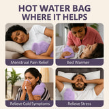 NEA Iconic Hot Water Bottle with Ultra Soft Cloud Cover (Washable), (2L) Non Electric Hot Water Bag for Hot and Cold Compress, Hand Feet Warmer, Heat Bag Ideal for Menstrual Cramps, Neck, Shoulder, Back and Joint Pain Relief, Lavender Colour