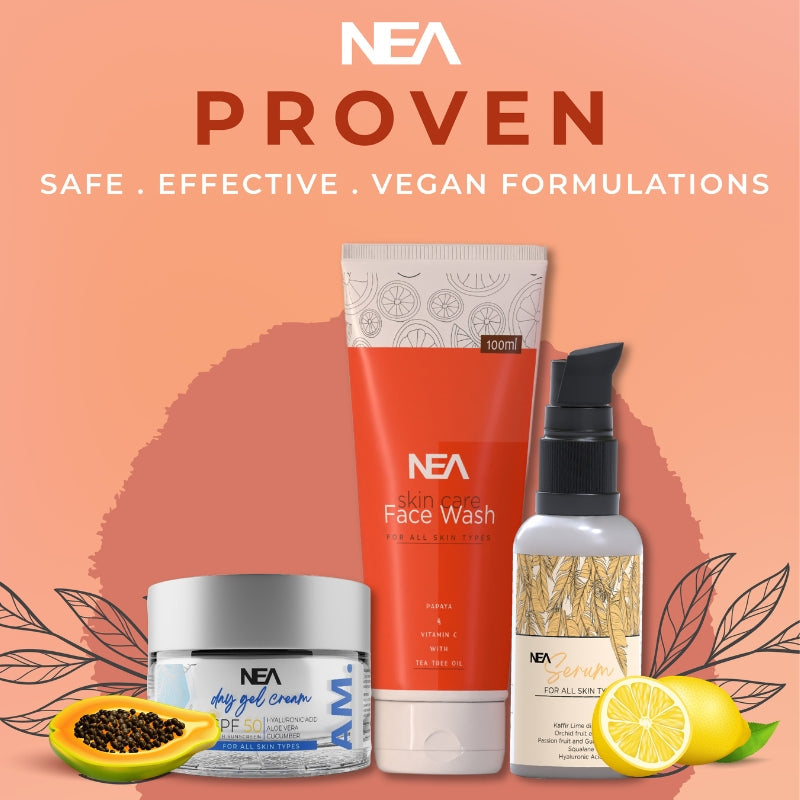 NEA Daily Routine Gift Set For Skin Glow, Hydration, Moisturize & Oil Clearance