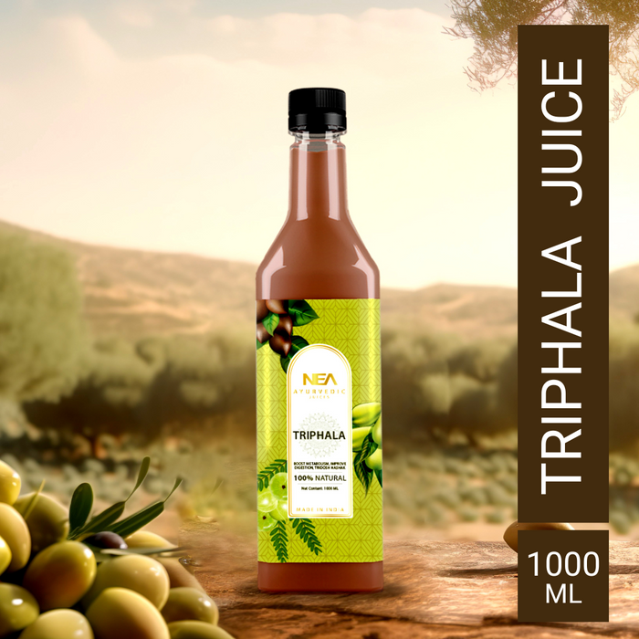 NEA Ayurvedic Amla, Harad, Baheda Triphala Juice | Prevent Ageing, Digestion, Immunity (1000 ML)
