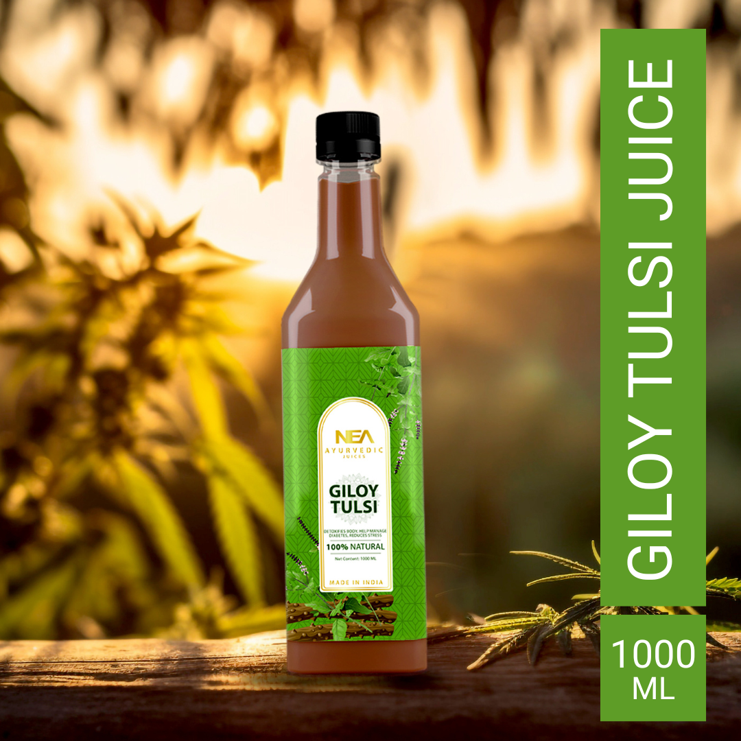 Nea Ayurvedic Tulsi Giloy Juice for Immunity, Stress Reduction & Detox (1000ML)