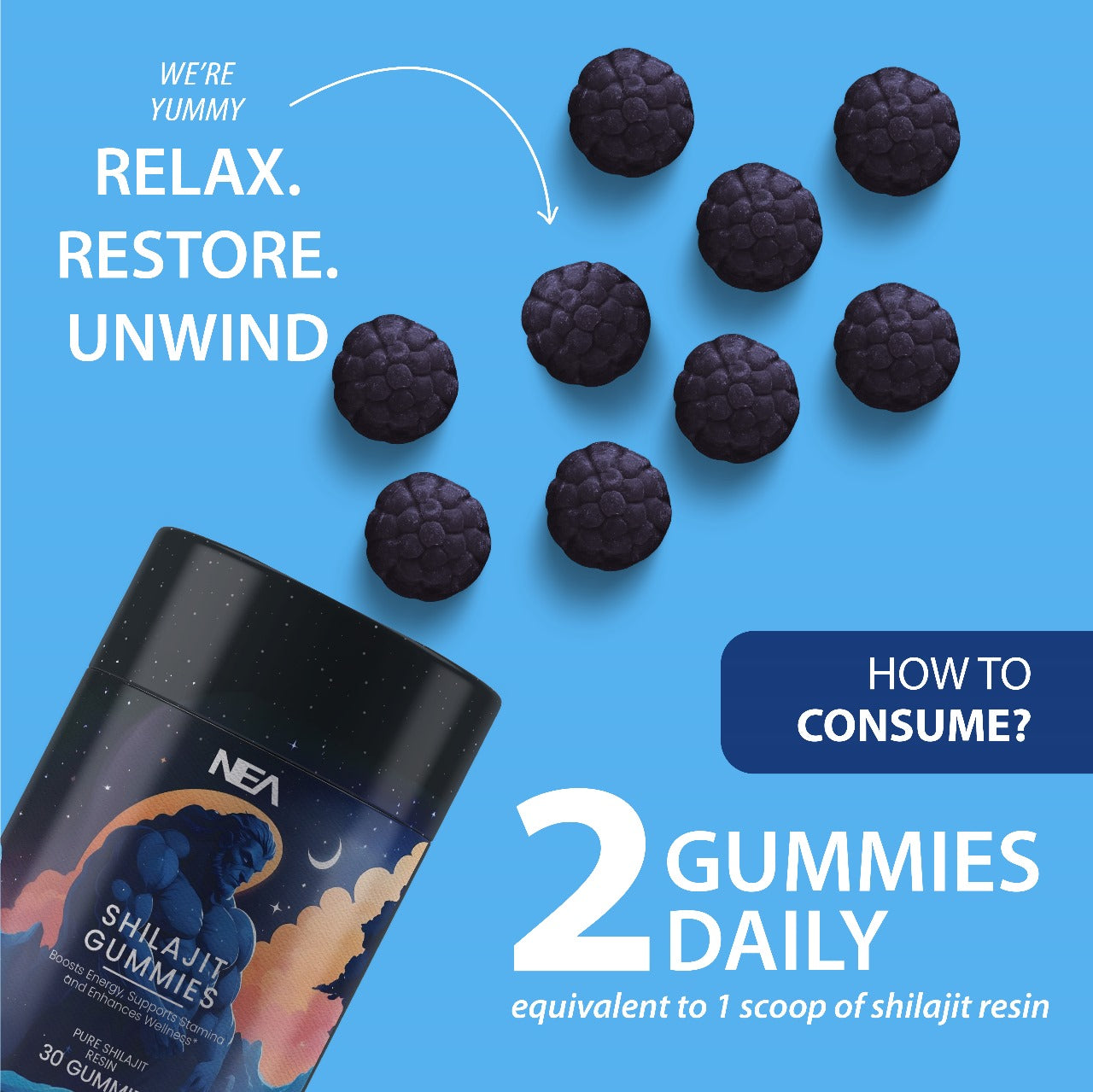 Shilajit Gummies - Power-Packed Vitality Boosters with Shilajit, Black Musli, and Gokshura