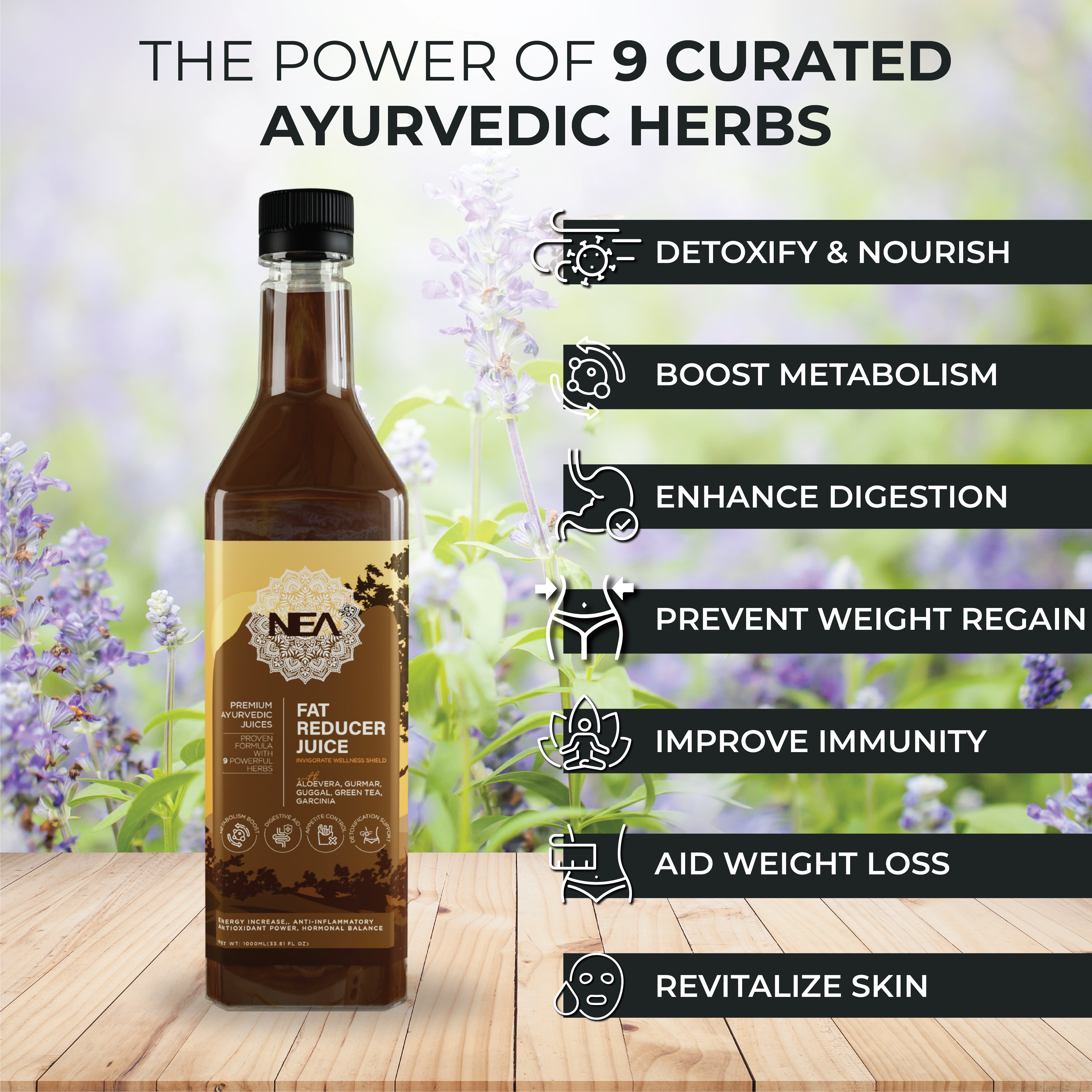 Nea Fat Reducer Juice | 9 Ayurvedic Herbs | Weight Management & Get Slim Naturally