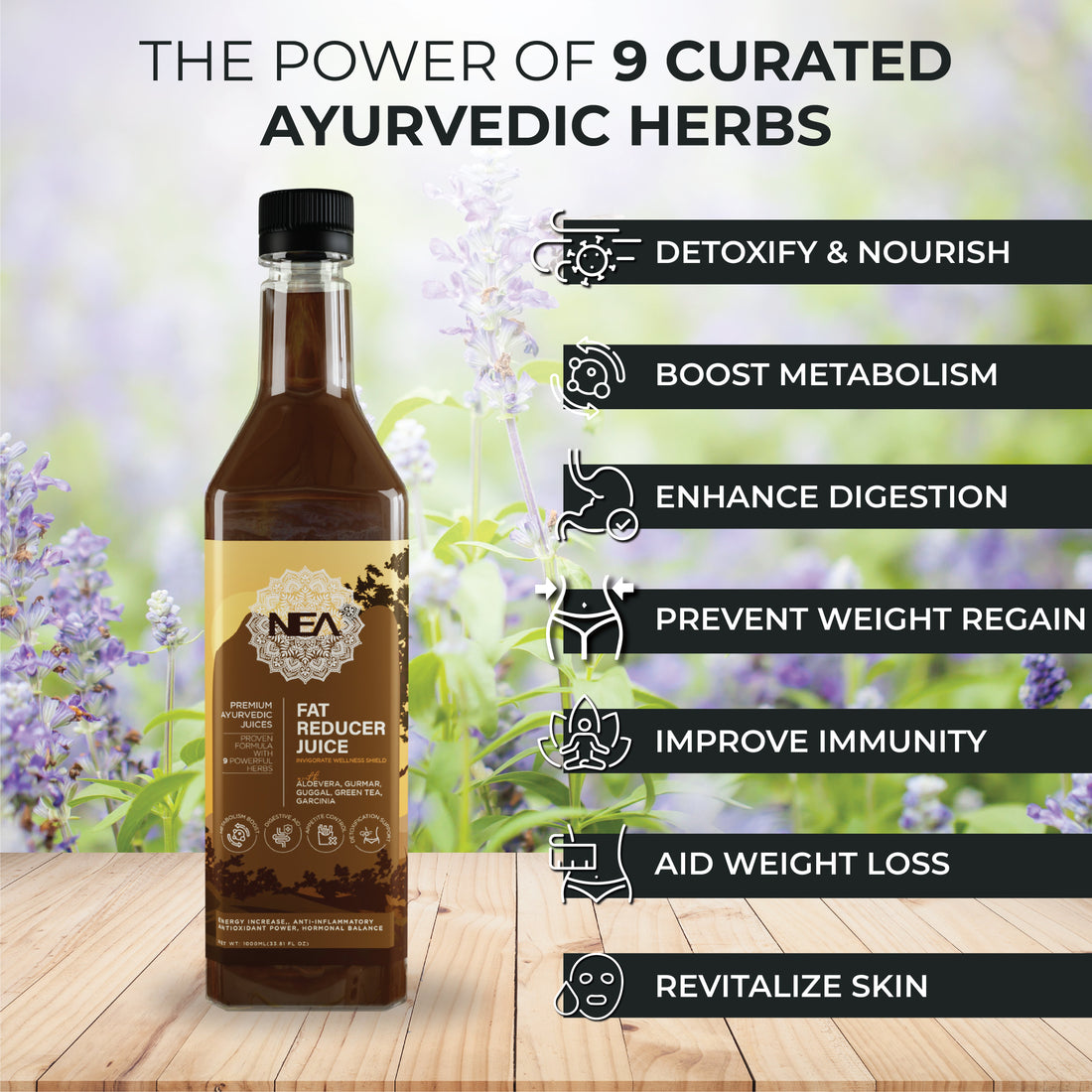 Nea Fat Reducer Juice | 9 Ayurvedic Herbs | Weight Management & Get Slim Naturally