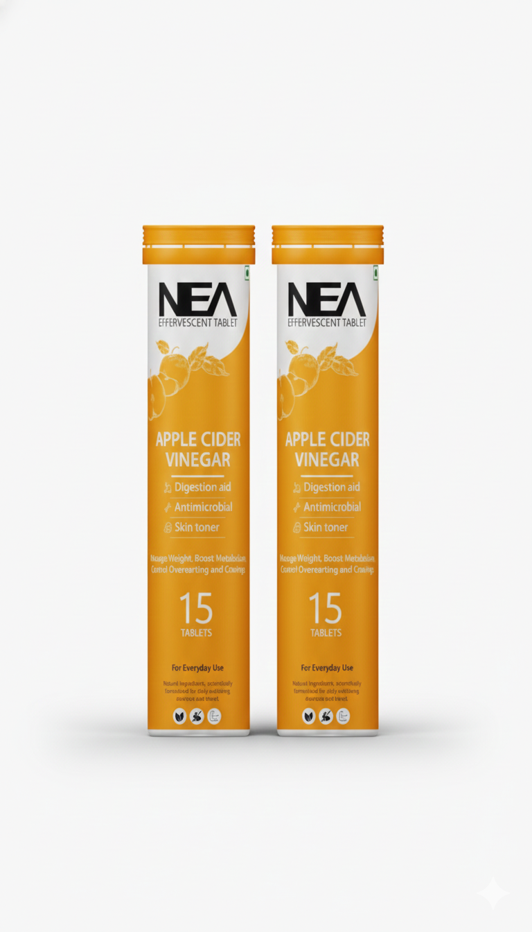 Nea Apple Cider Vinegar Effervescent گولیاں | وزن میں کمی | وٹامن B6 اور B12 | 15 نمبر (15 گولیاں)