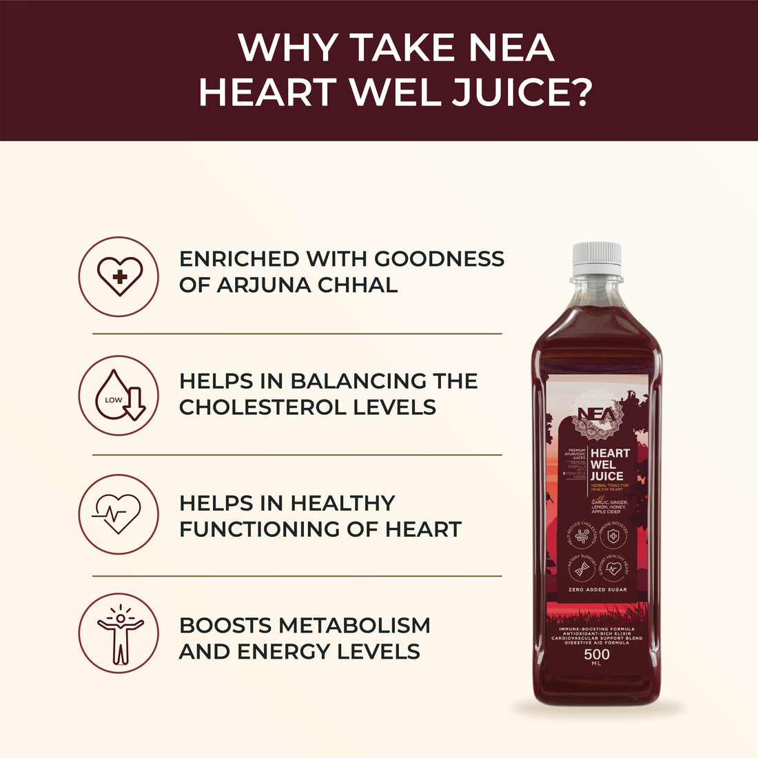 نی ہارٹ ویل آیورویدک جوس | کولیسٹرول کی دیکھ بھال | بی پی کنٹرول | ایپل سائڈر اور مزید