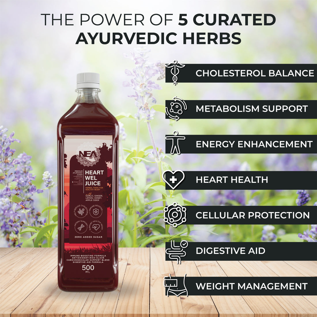 نی ہارٹ ویل آیورویدک جوس | کولیسٹرول کی دیکھ بھال | بی پی کنٹرول | ایپل سائڈر اور مزید