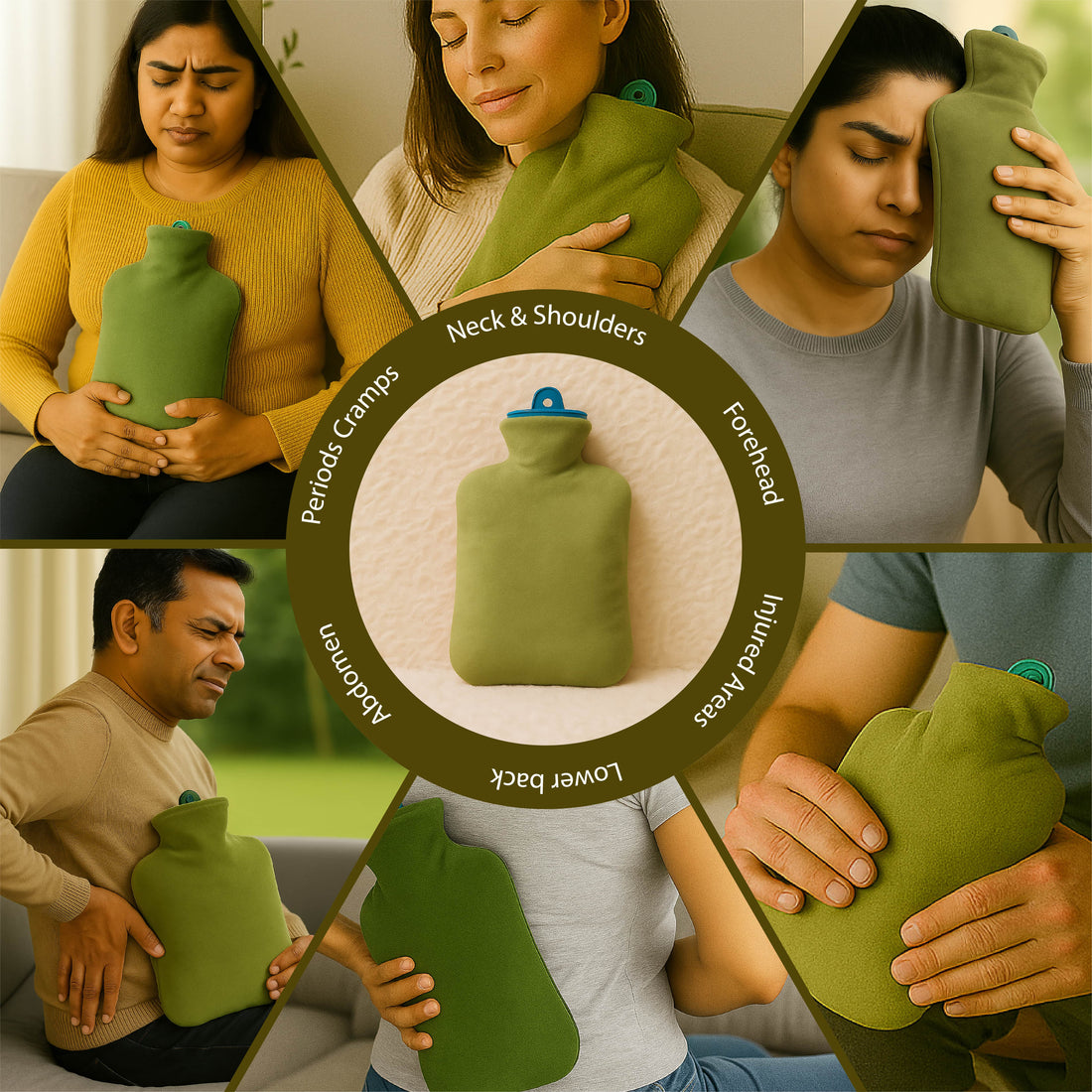 NEA Hot Water with Washable Velvet Soft Cover (2 Litre) | Leakproof Premium Bottle for Pain Relief & Winter Warmth