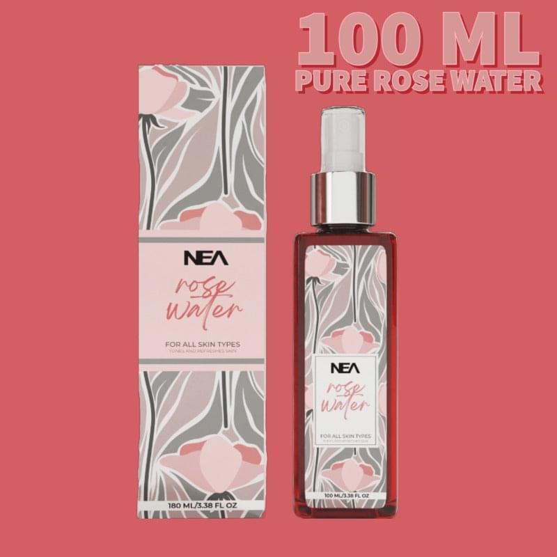 NEA Pure Rose Water (Gulab Jal) Toner - Natural & Anti-Inflammatory for Soothing & Hydrating Skin | 100ml