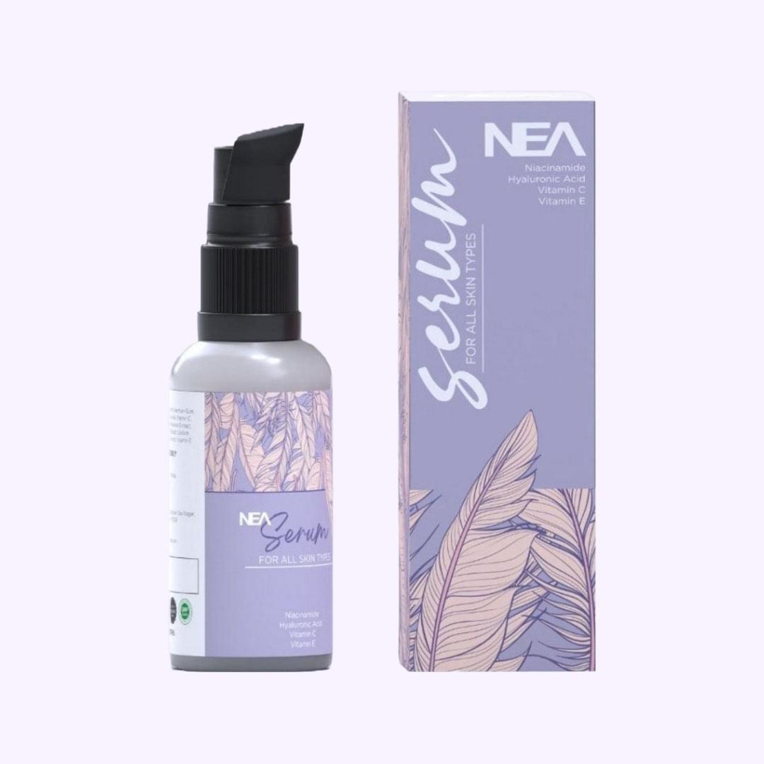 NEA Face Serum with Hyaluronic Acid, Niacinamide, Vitamin C & E | Glow, Anti-Aging & Hydrating | 30ml