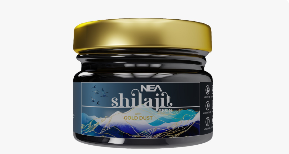 NEA शिलाजीत गोल्ड डस्ट के साथ शक्ति, सहनशक्ति, मांसपेशियों की वृद्धि के लिए (15 ग्राम) 80% फुल्विक के साथ