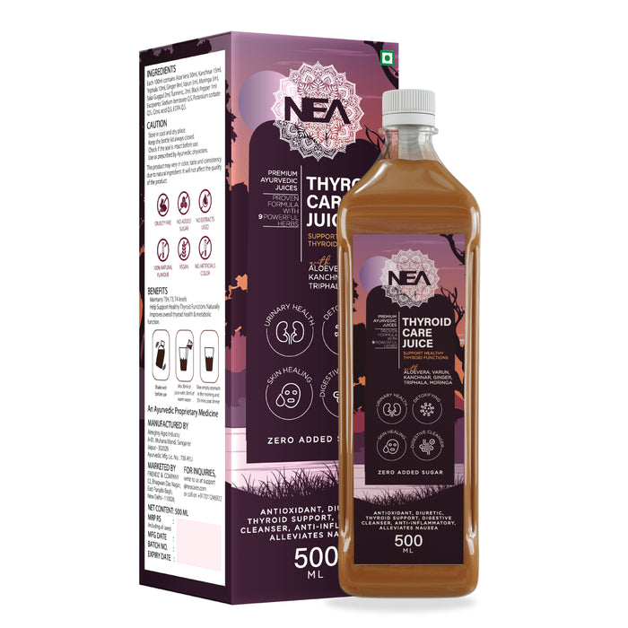 Nea Thyroid Care Ayurvedic Juice | Kanchnar, Guggulu | Maintains TSH, T3, T4 Level