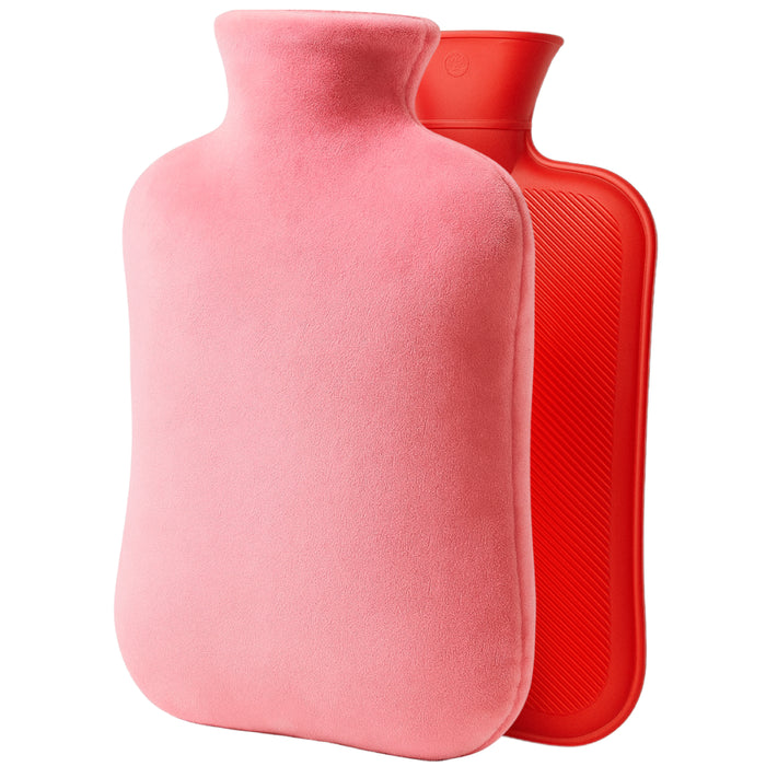 NEA Hot Water with Washable Velvet Soft Cover (2 Litre) | Leakproof Premium Bottle for Pain Relief & Winter Warmth