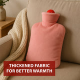 NEA Hot Water with Washable Velvet Soft Cover (2 Litre) | Leakproof Premium Bottle for Pain Relief & Winter Warmth
