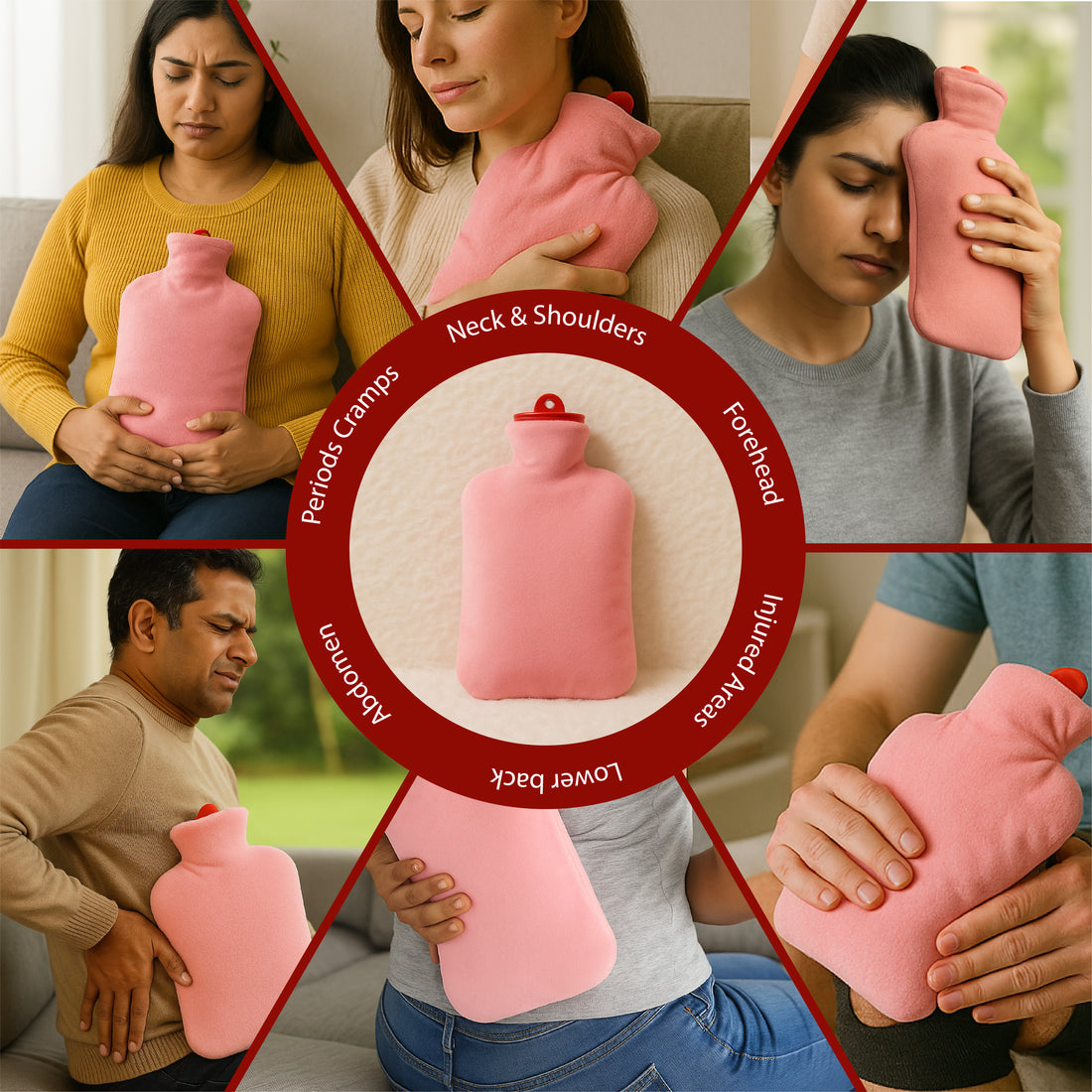 NEA Hot Water with Washable Velvet Soft Cover (2 Litre) | Leakproof Premium Bottle for Pain Relief & Winter Warmth