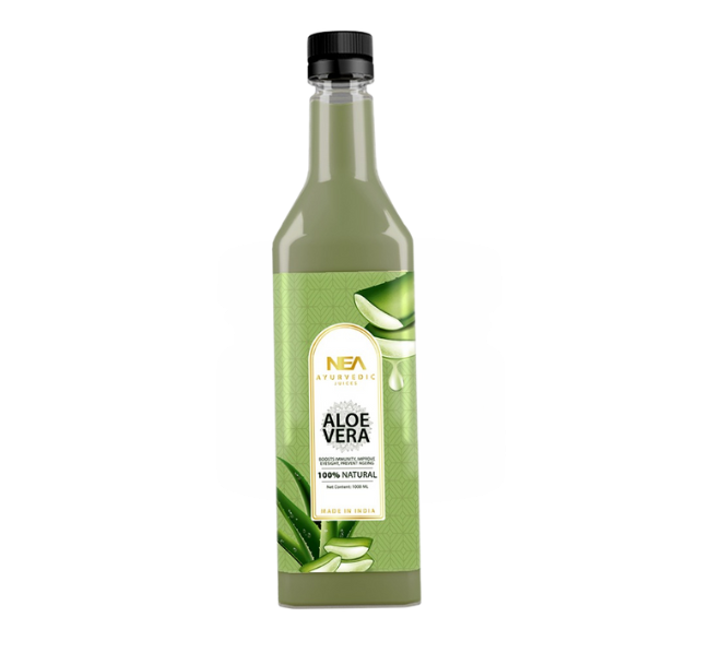 NEA एलोवेरा आयुर्वेदिक जूस - हाइड्रेशन, स्वस्थ त्वचा, बाल, एंटी-एजिंग (1000ml)