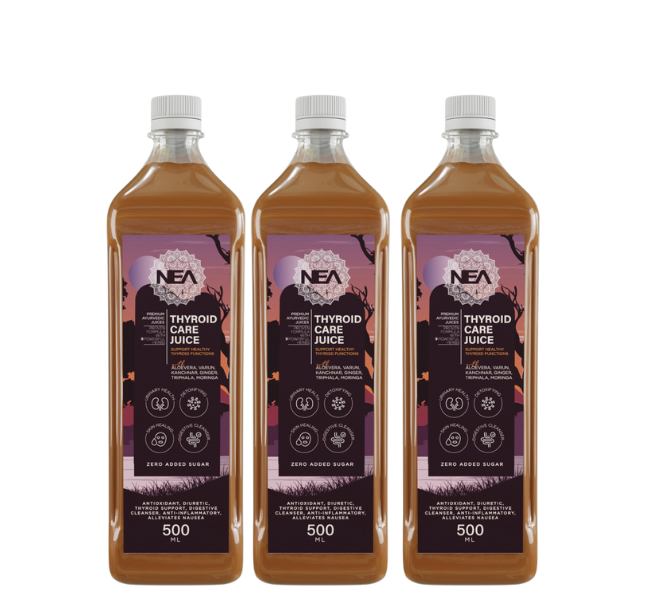 Nea Thyroid Care Ayurvedic Juice | Kanchnar, Guggulu | Maintains TSH, T3, T4 Level