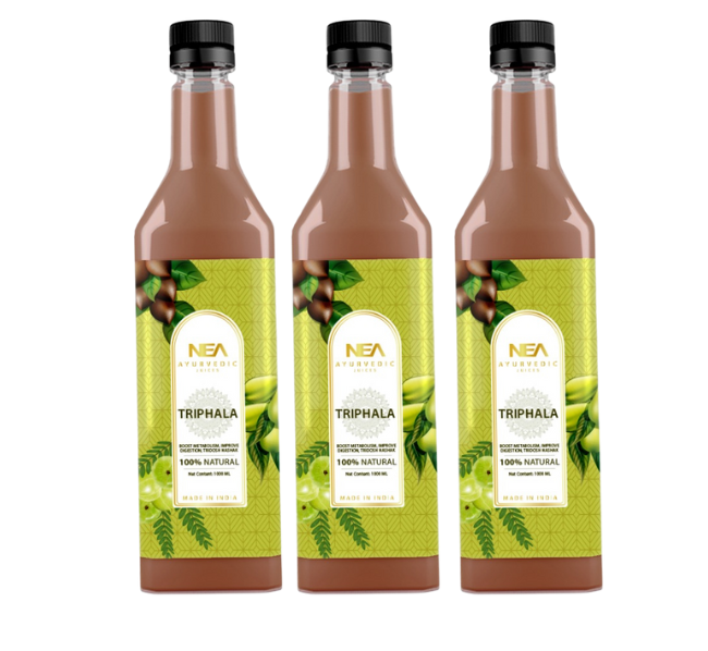 NEA Ayurvedic Amla, Harad, Baheda Triphala Juice | Prevent Ageing, Digestion, Immunity (1000 ML)