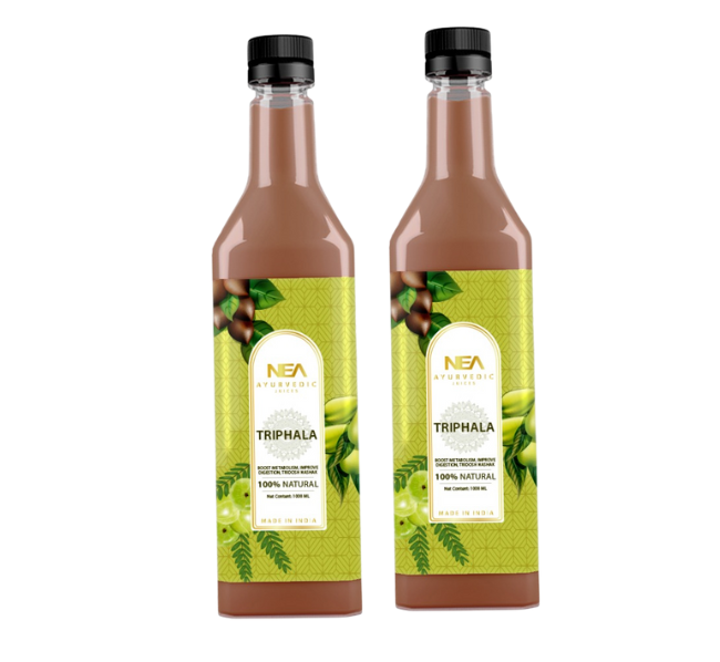 NEA Ayurvedic Amla, Harad, Baheda Triphala Juice | Prevent Ageing, Digestion, Immunity (1000 ML)