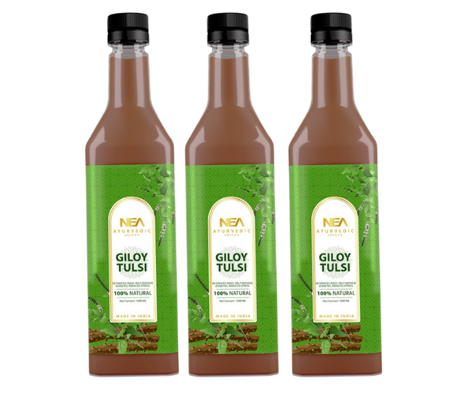 Nea Ayurvedic Tulsi Giloy Juice for Immunity, Stress Reduction & Detox (1000ML)