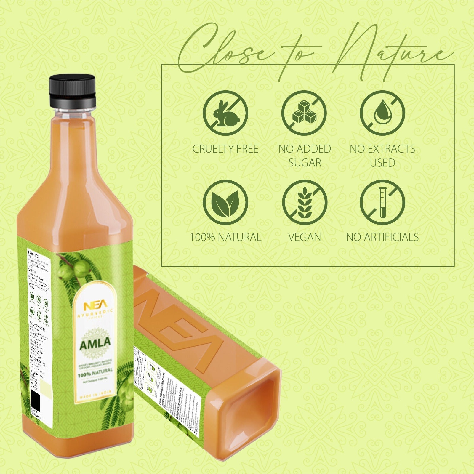 NEA Amla Ayurvedic Juice - Boost Immunity, Improve Eyesight, Prevent Aging (1000ML)