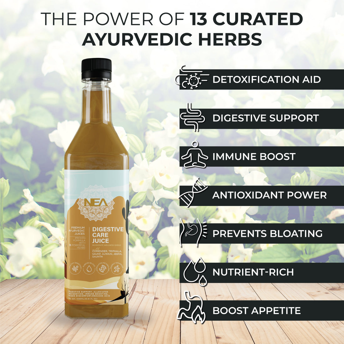 Nea Digestive Care Juice | 13 Ayurvedic Herbs | Gut Health | Relieves Bloating