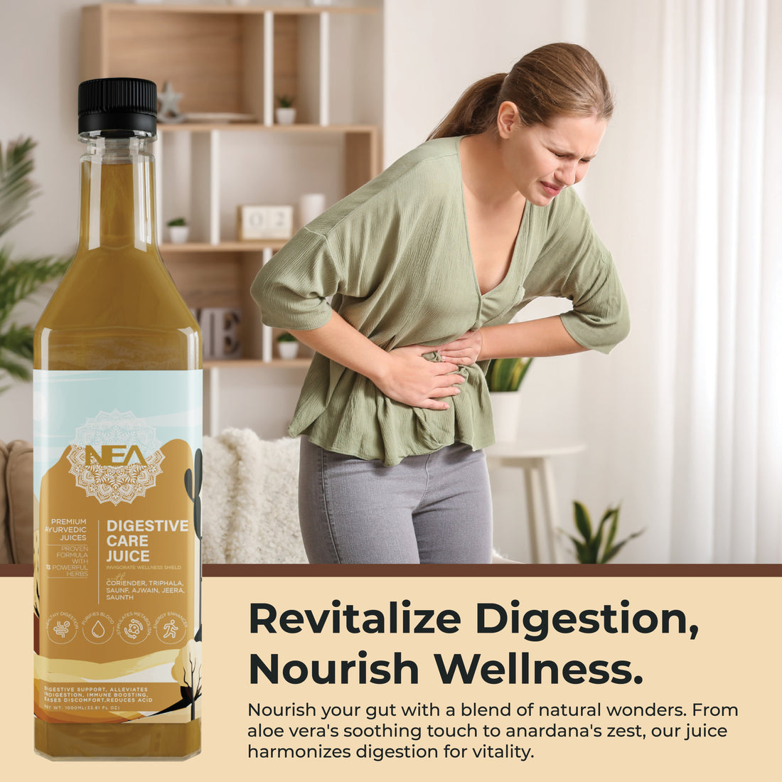 Nea Digestive Care Juice | 13 Ayurvedic Herbs | Gut Health | Relieves Bloating