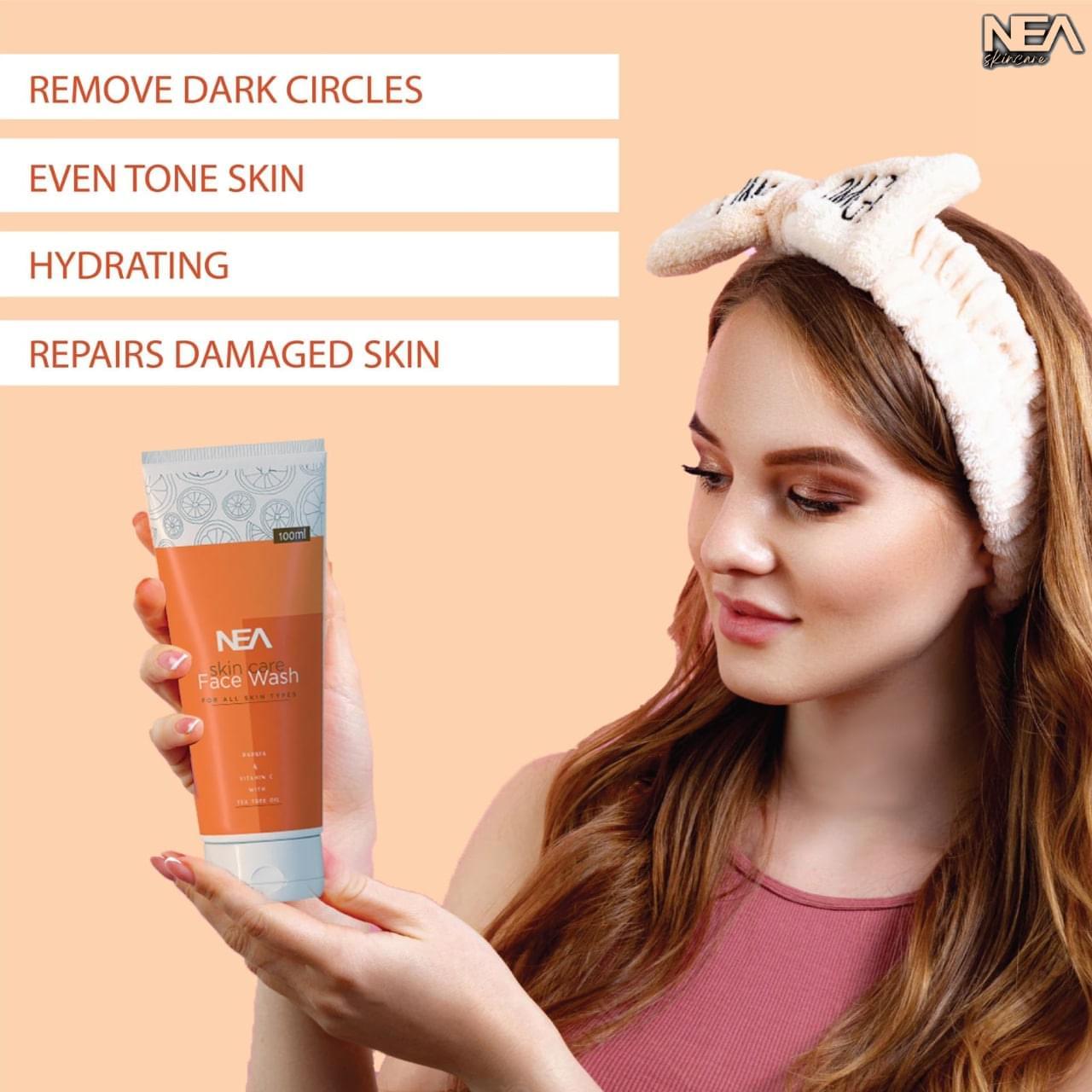 NEA Skincare Face Wash with Papaya, Vitamin C & Tea Tree Oil | All Skin Types | 100ml